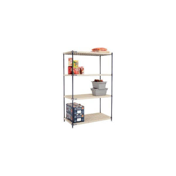 Global Equipment Nexel , Nexelite reg , 4 Tier, Vented Plastic Mat Shelving Unit, 48"W x 24"D x 74"H PM24487N - main